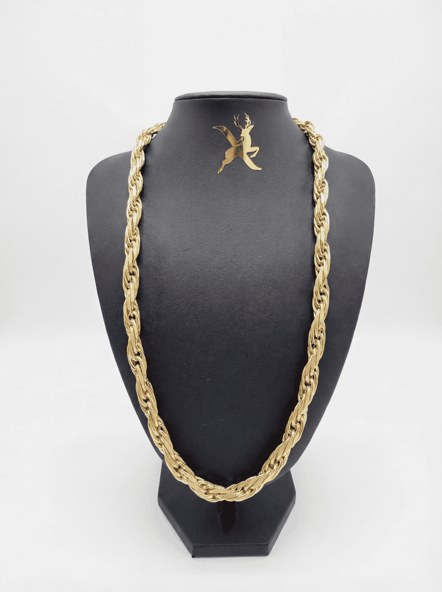 Chaine maille torsadée-facette 70x10mm – Or 18 carats (750/1000e)
