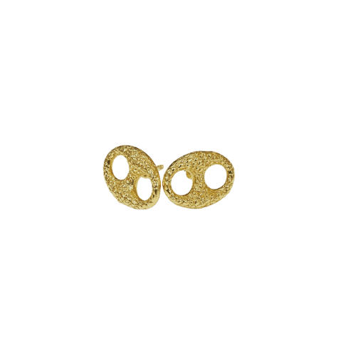 Boucles d’Oreilles maille café nuggets 15mmx21mm – Or 18 carats (750/1000e)