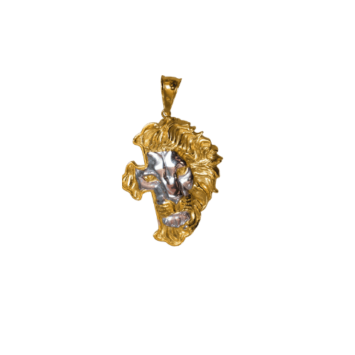 Pendentif Croix du Lion 2 ors 4cm – Or 18 carats (750/1000e)