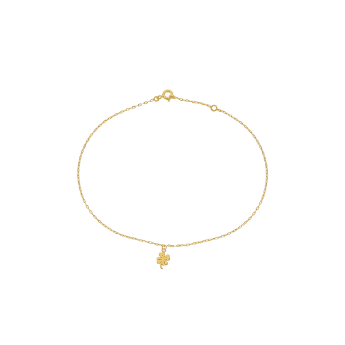 CHAÎNE DE CHEVILLE TRÈFLE À 4 FEUILLES Or 18 Carats (750/1000)