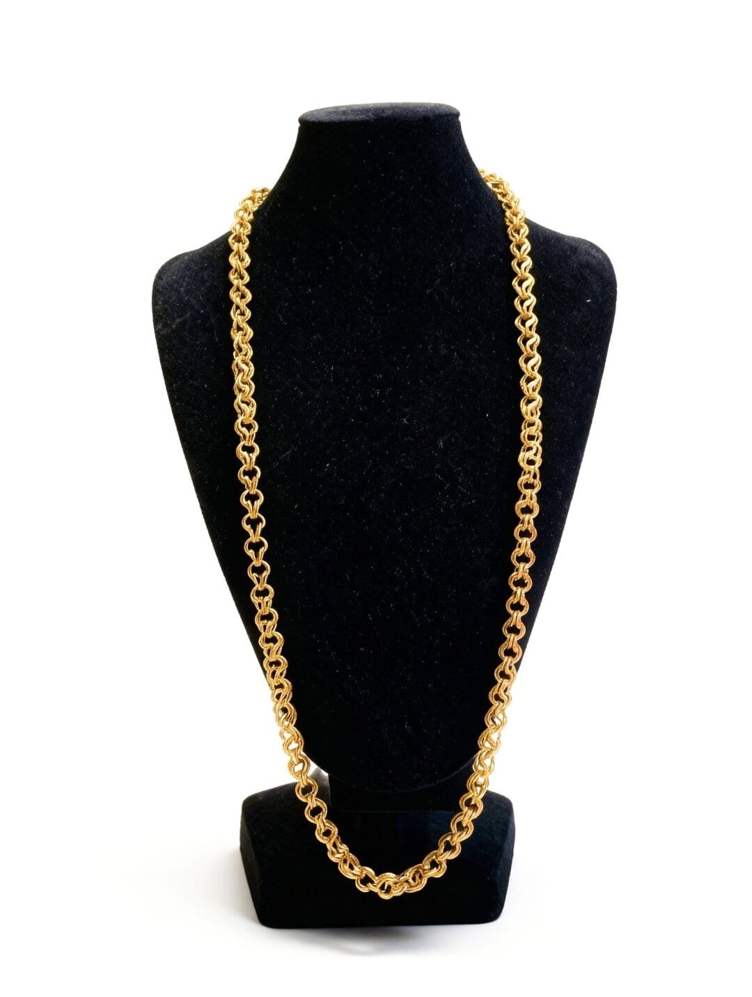 Collier maille gros sirop 80cmx8mm piqué/lisse – Or 18 carats (750/1000e)
