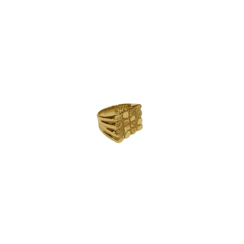 Chevalière rectangle nuggets taille 64 – Or 18 carats (750/1000e)