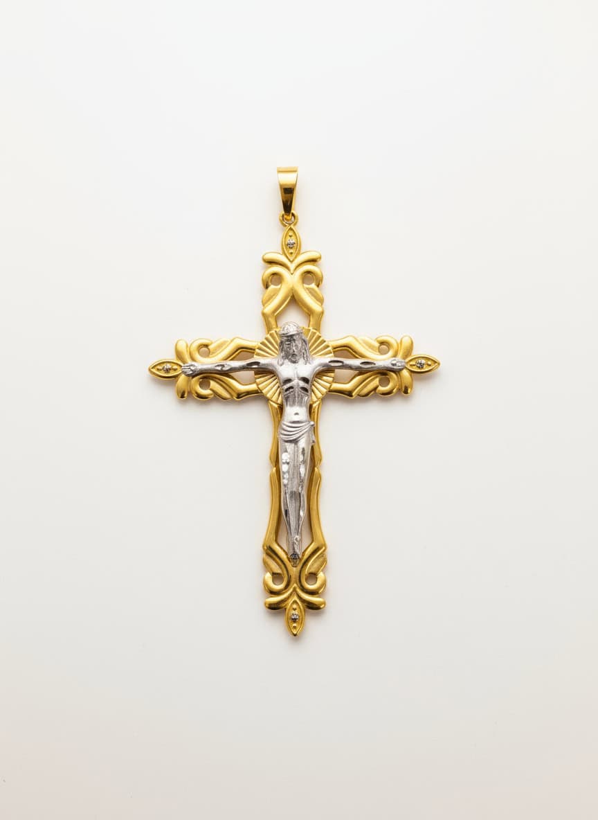 Pendentif Crucifix 2 ors – Or 18 carats (750/1000e)
