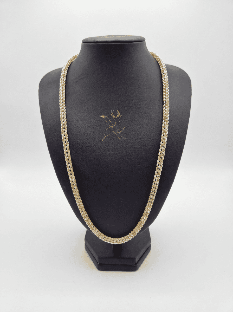 Chaine maille atmosphère piquée/lisse  70cmx8mm – Or 18 carats (750/1000e)