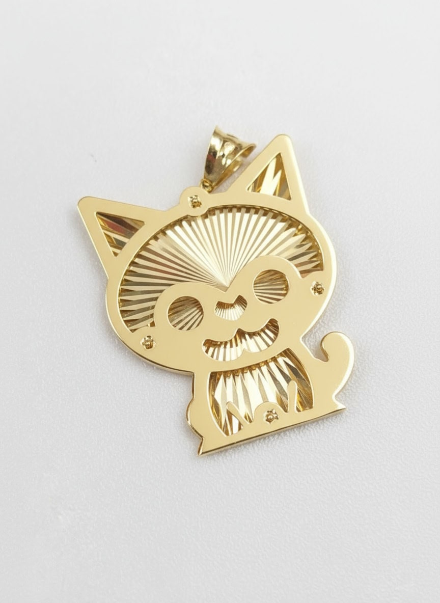 Pendentif Chat 3,5cm – Or 18 carats (750/1000e)