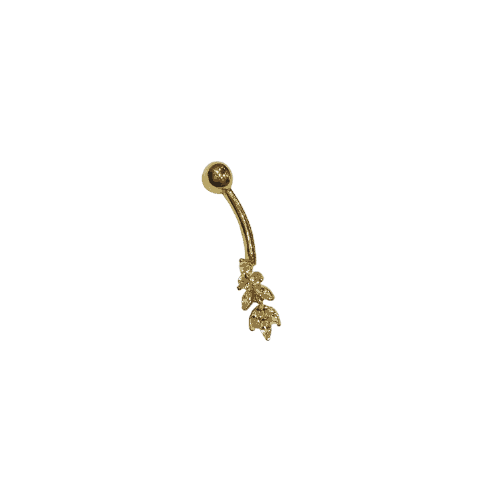 PIERCING NOMBRIL FEUILLES Or 18 Carats