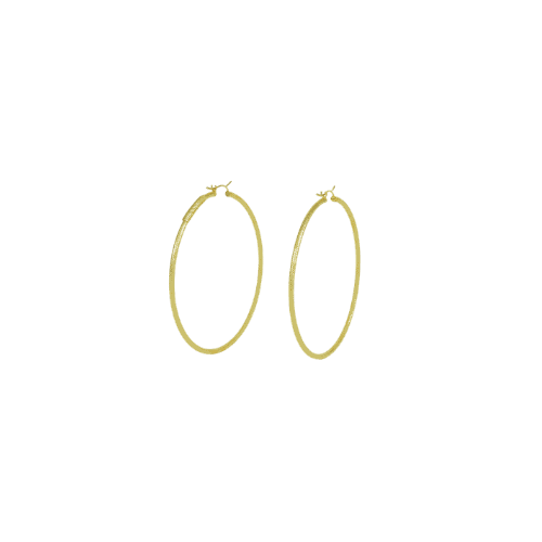 BOUCLES D’OREILLES CRÉOLE PIQUÉE 65mm Or 18 Carats (750/1000)