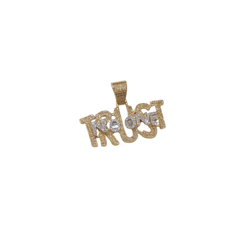 Pendentif Trust No One avec diamants VS incrustés – Or 10 carats (375/1000e)
