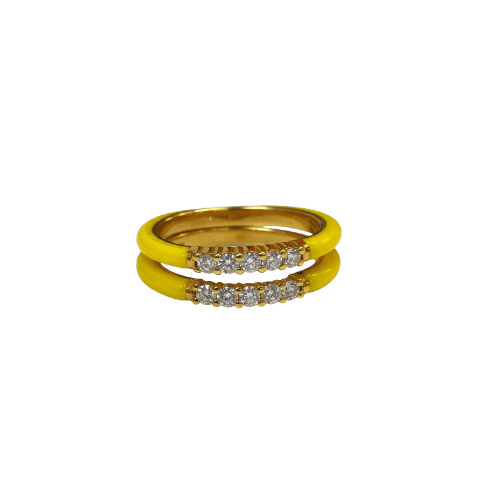 BAGUE CÉRAMIQUE SUN YELLOW GSI Or 18 Carats (750/1000)