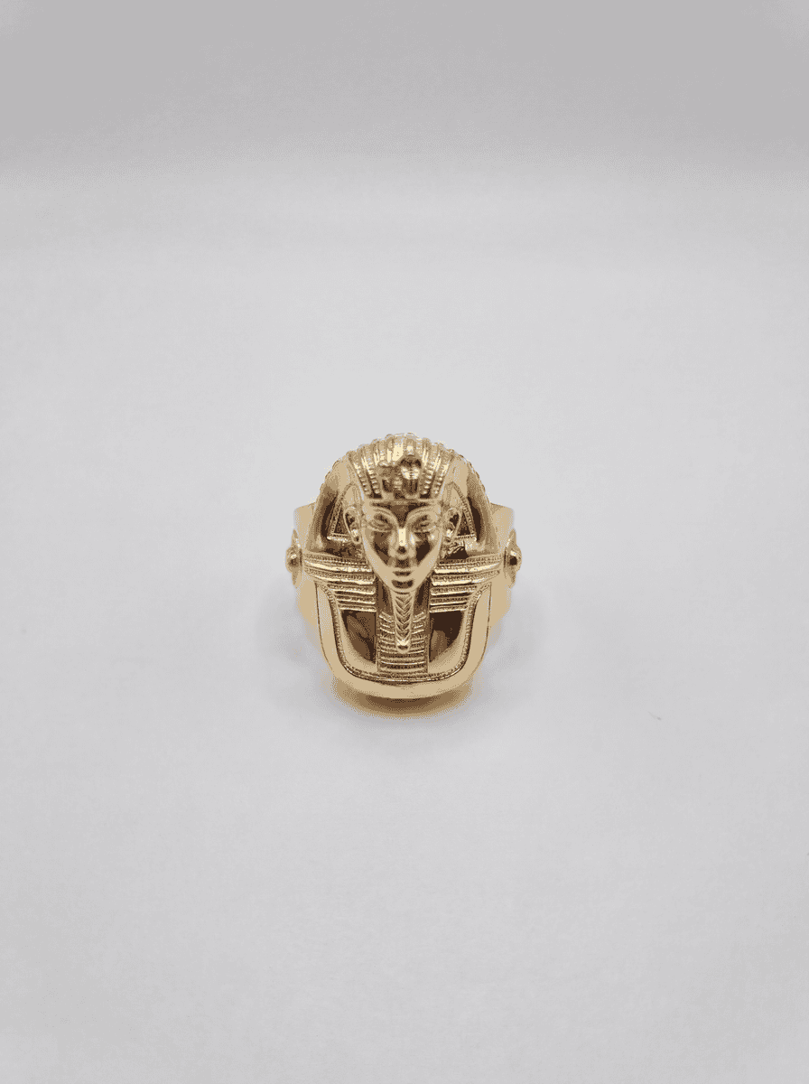 Chevalière Tête de Pharaon 3D taille 64 – Or 18 carats (750/1000e)
